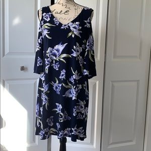Connected apparel floral dress cold shoulder
